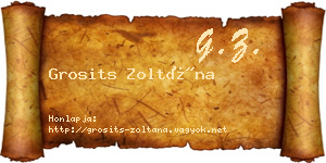 Grosits Zoltána névjegykártya